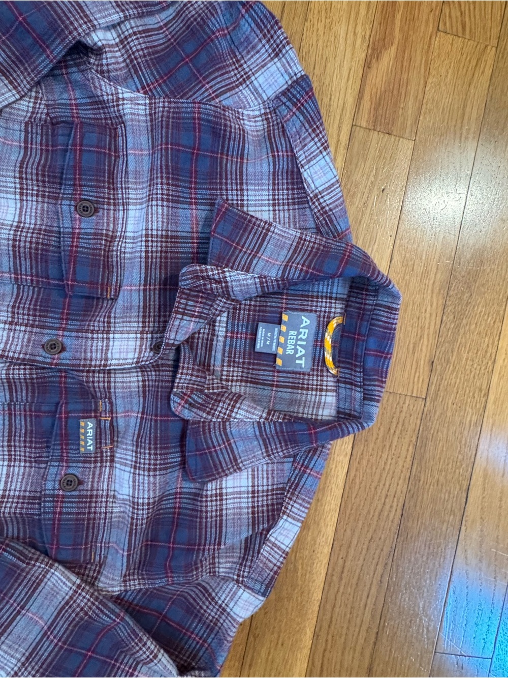 Ariat Women's Plaid Button-Down Shirt in Blue and Purple - Picture 2 of 6